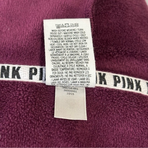 PINK Zip Up Hoodie Long Sleeve Jacket Size Medium Victoria’s Secret Logo - Picture 14 of 16